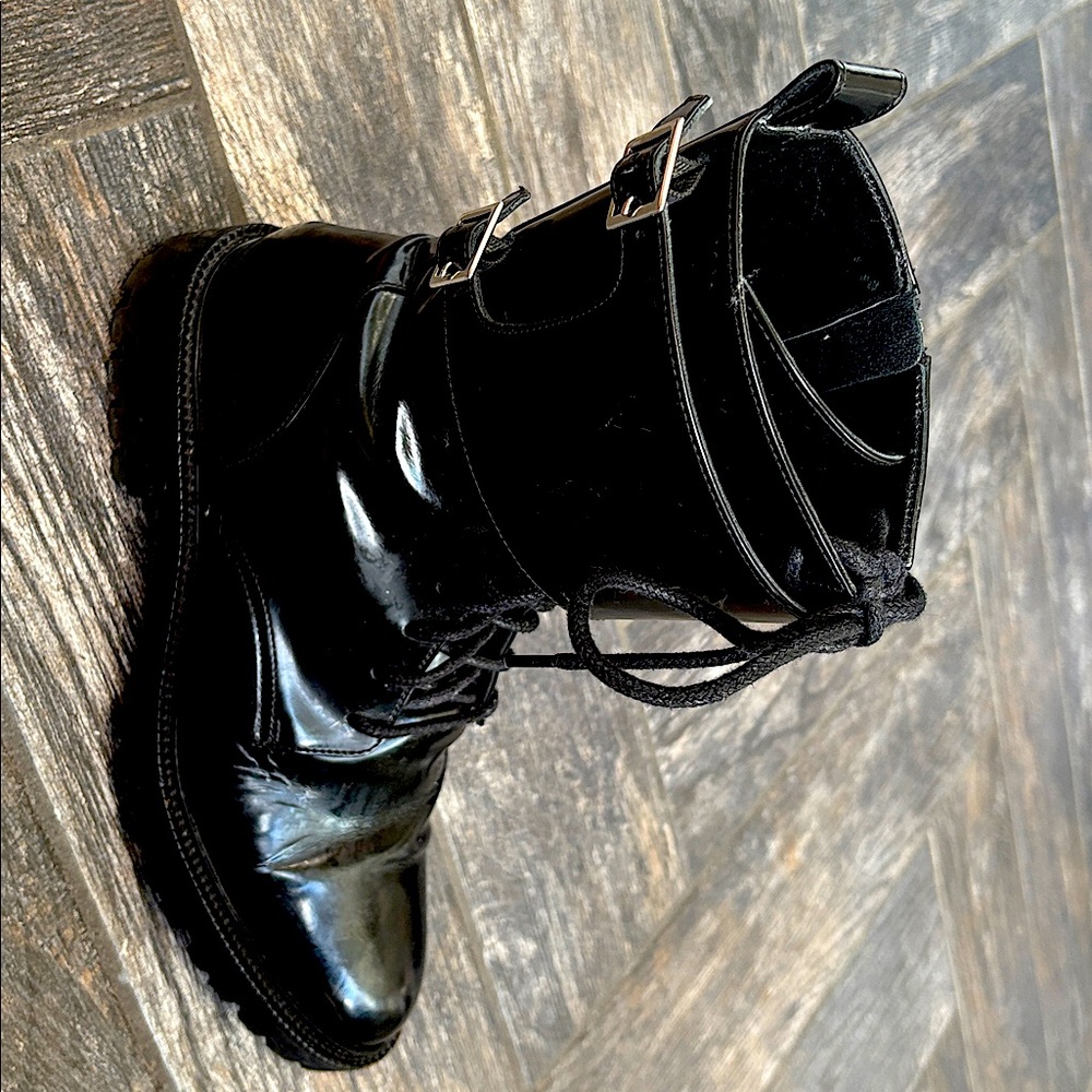 Inch2 Camden Double Monk Women’s Boots, Black- Size (EU) 42, (UK) 8, (US) 9